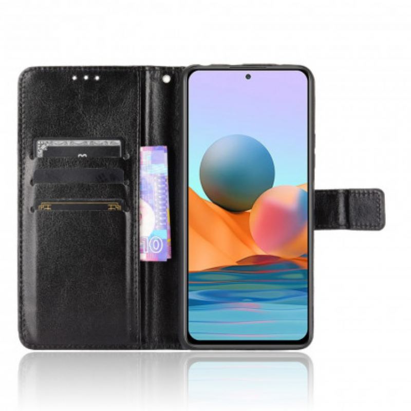 Capa De Couro Para Xiaomi Redmi Note 10 Pro Couro Falso Chamativo