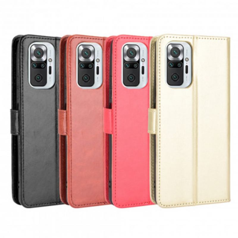 Capa De Couro Para Xiaomi Redmi Note 10 Pro Couro Falso Chamativo