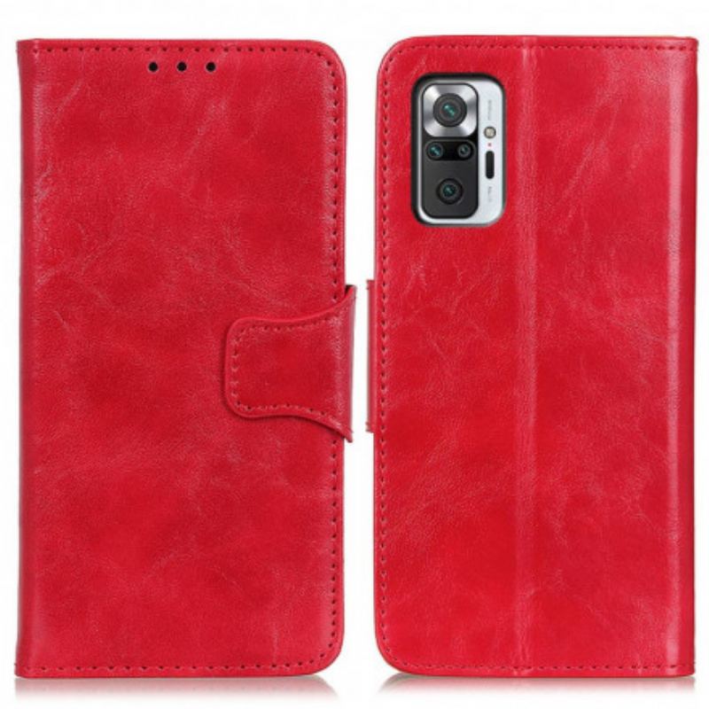 Capa De Couro Para Xiaomi Redmi Note 10 Pro Flip Aba Magnética