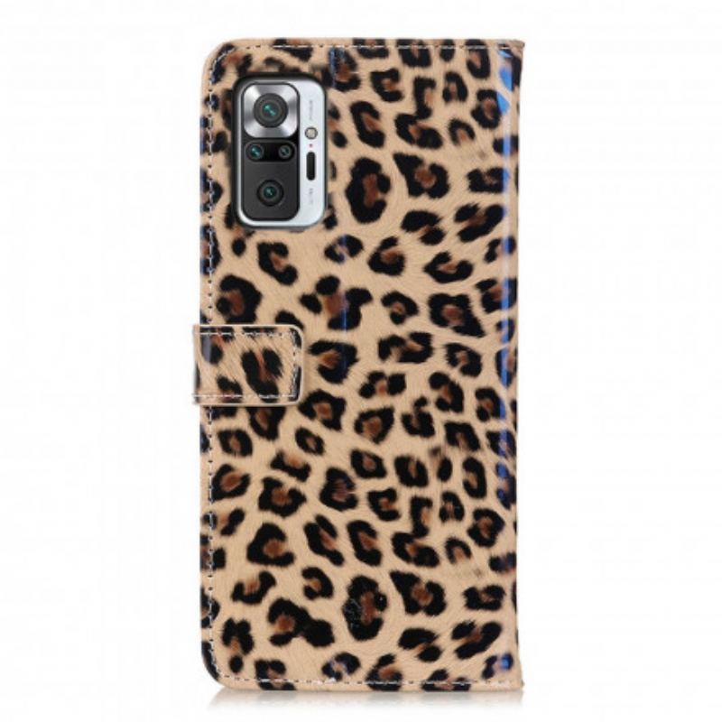 Capa De Couro Para Xiaomi Redmi Note 10 Pro Leopardo