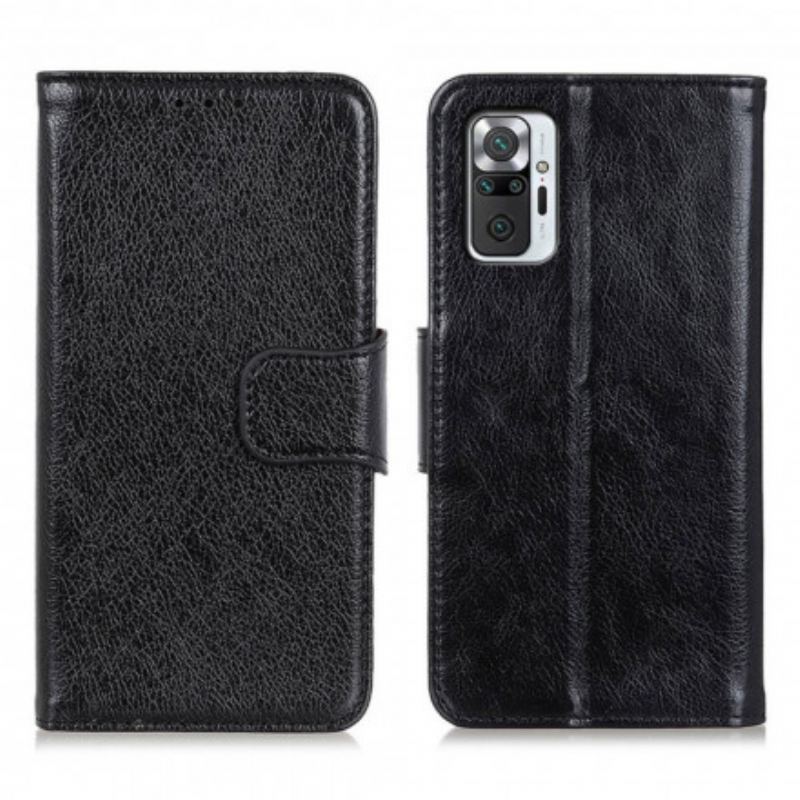 Capa De Couro Para Xiaomi Redmi Note 10 Pro Couro Napa Rachado