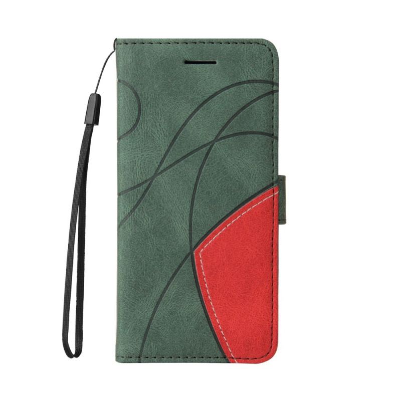 Capa Em Pele Para Xiaomi Redmi Note 10 Pro Couro Sintético De Assinatura De Dois Tons