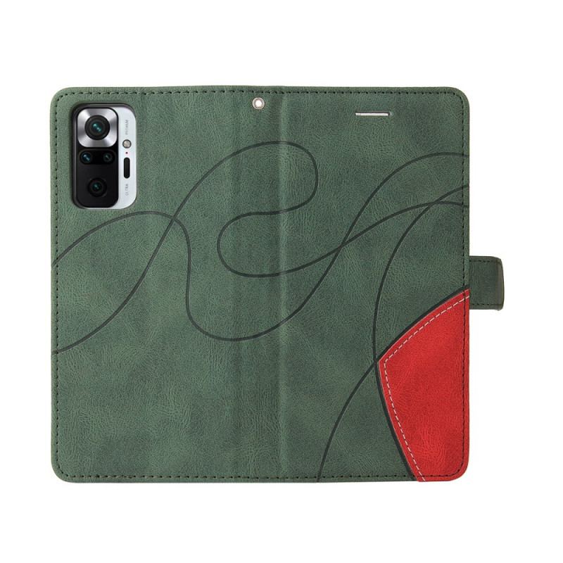 Capa Em Pele Para Xiaomi Redmi Note 10 Pro Couro Sintético De Assinatura De Dois Tons