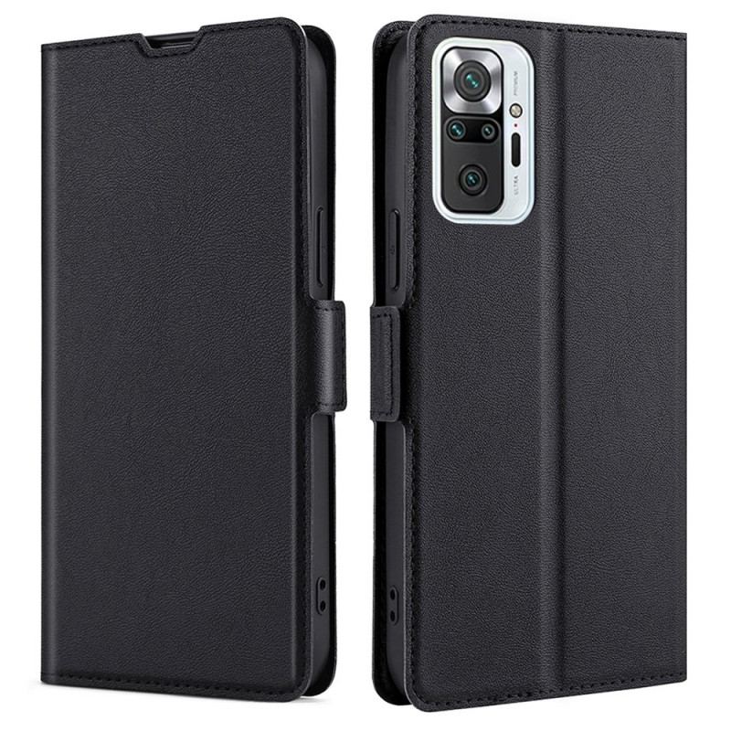 Capa Em Pele Para Xiaomi Redmi Note 10 Pro Estilo De Couro Ultrafino