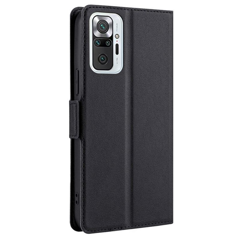 Capa Em Pele Para Xiaomi Redmi Note 10 Pro Estilo De Couro Ultrafino