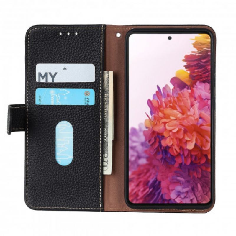 Capa Em Pele Para Xiaomi Redmi Note 10 Pro Khazneh Lichia Couro