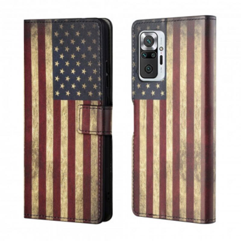 Capa Flip Para Xiaomi Redmi Note 10 Pro Bandeira Americana