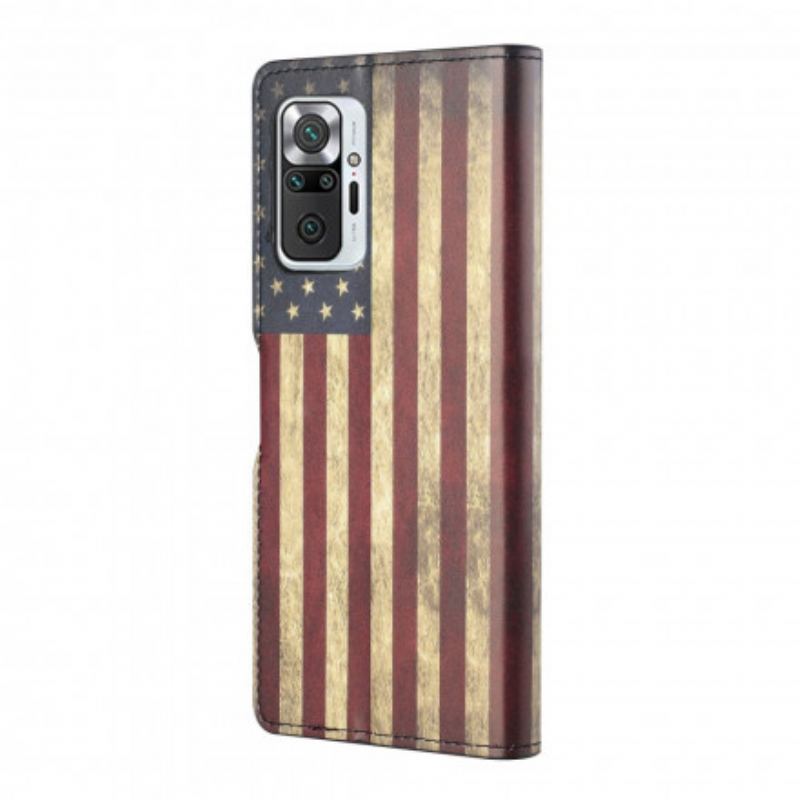 Capa Flip Para Xiaomi Redmi Note 10 Pro Bandeira Americana