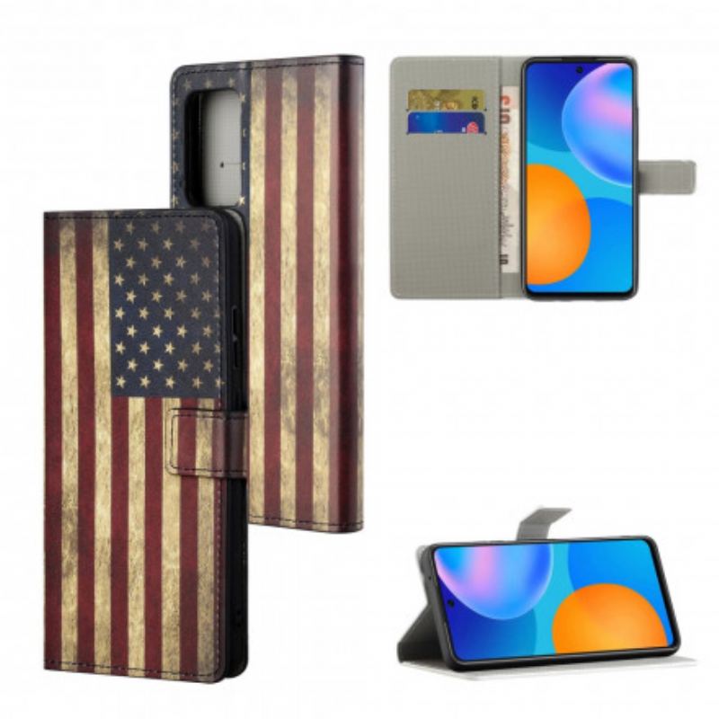 Capa Flip Para Xiaomi Redmi Note 10 Pro Bandeira Americana