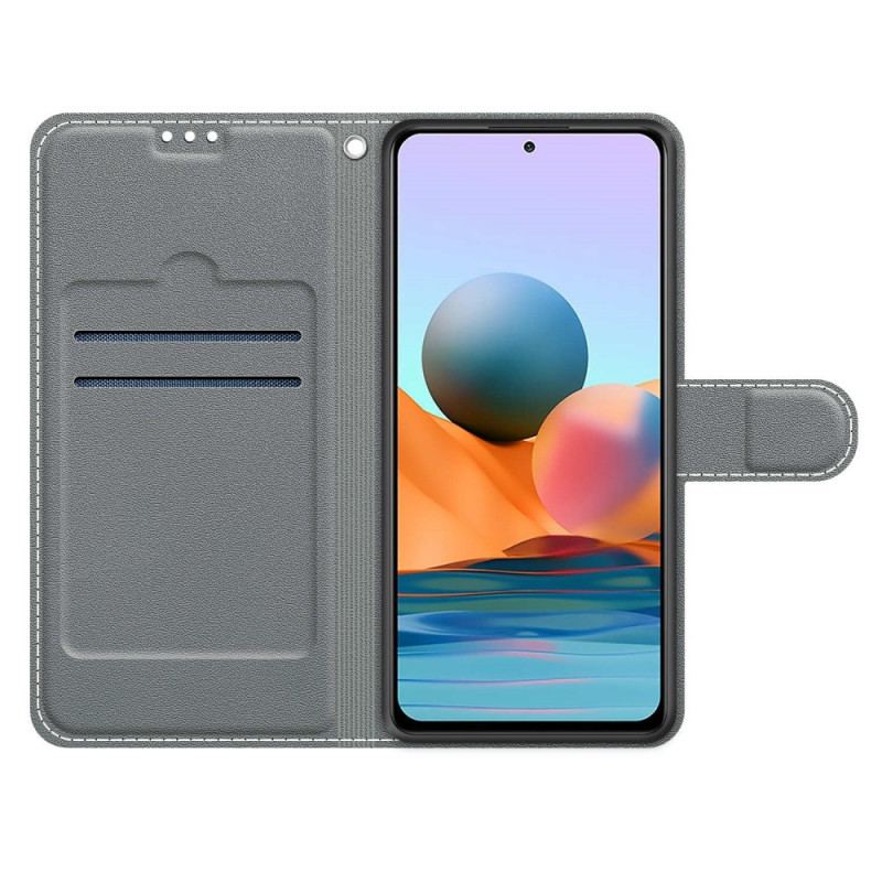 Capa Flip Para Xiaomi Redmi Note 10 Pro Borboletas E Cordão