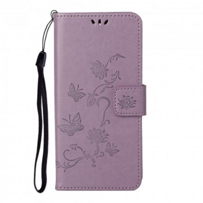 Capa Flip Para Xiaomi Redmi Note 10 Pro Borboletas E Flores