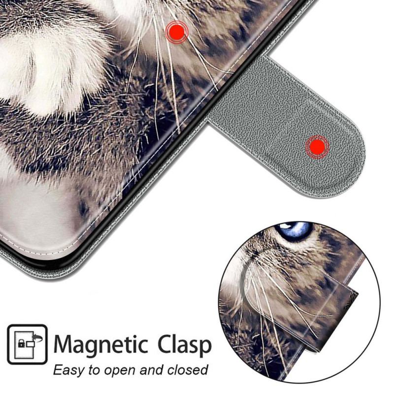 Capa Flip Para Xiaomi Redmi Note 10 Pro De Cordão Gato Muito Fofo Com Alça