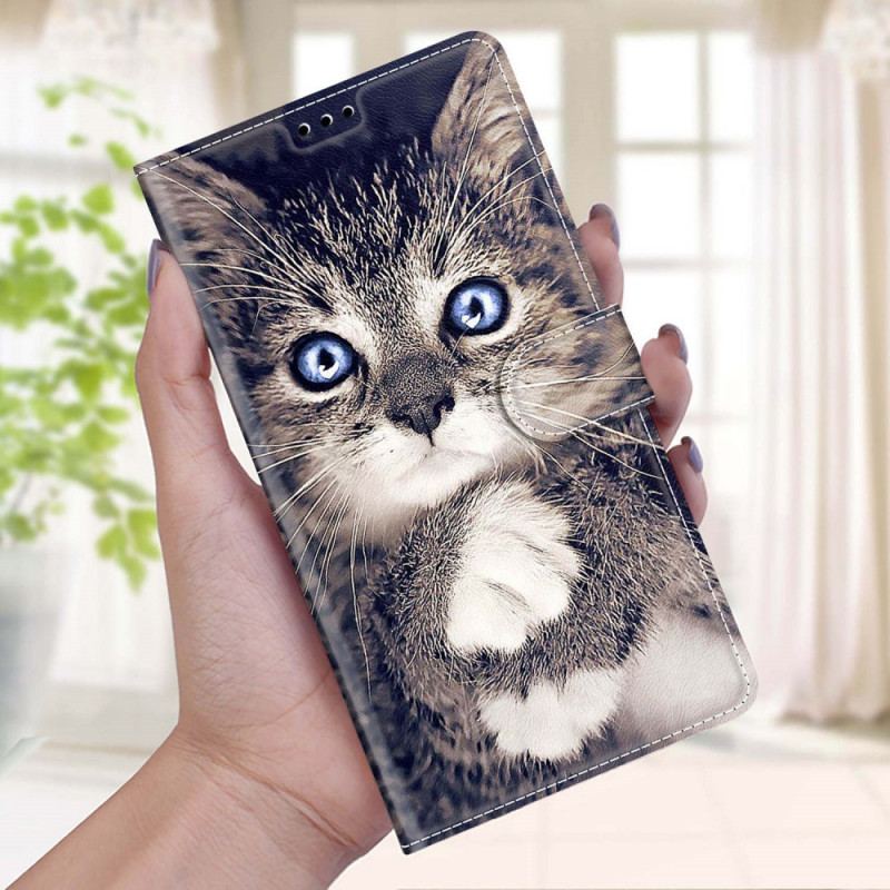 Capa Flip Para Xiaomi Redmi Note 10 Pro De Cordão Gato Muito Fofo Com Alça