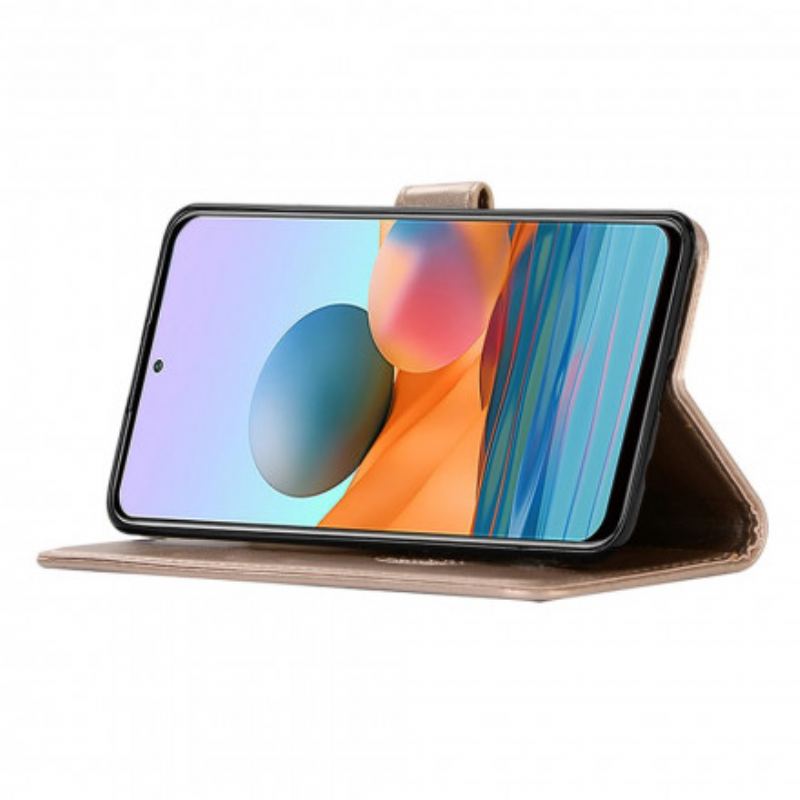 Capa Flip Para Xiaomi Redmi Note 10 Pro Coruja Apanhador De Sonhos Efeito Couro