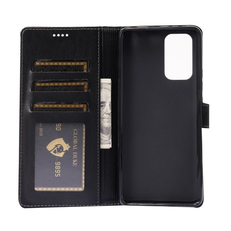 Capa Flip Para Xiaomi Redmi Note 10 Pro Costuras Brilhantes E Expostas