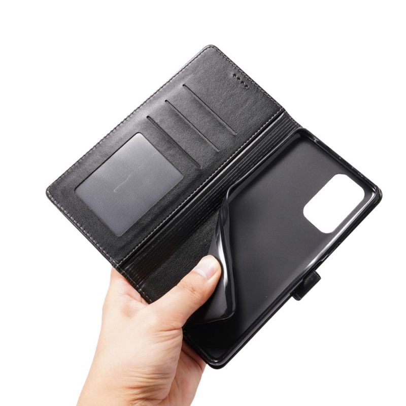 Capa Flip Para Xiaomi Redmi Note 10 Pro Costuras Brilhantes E Expostas