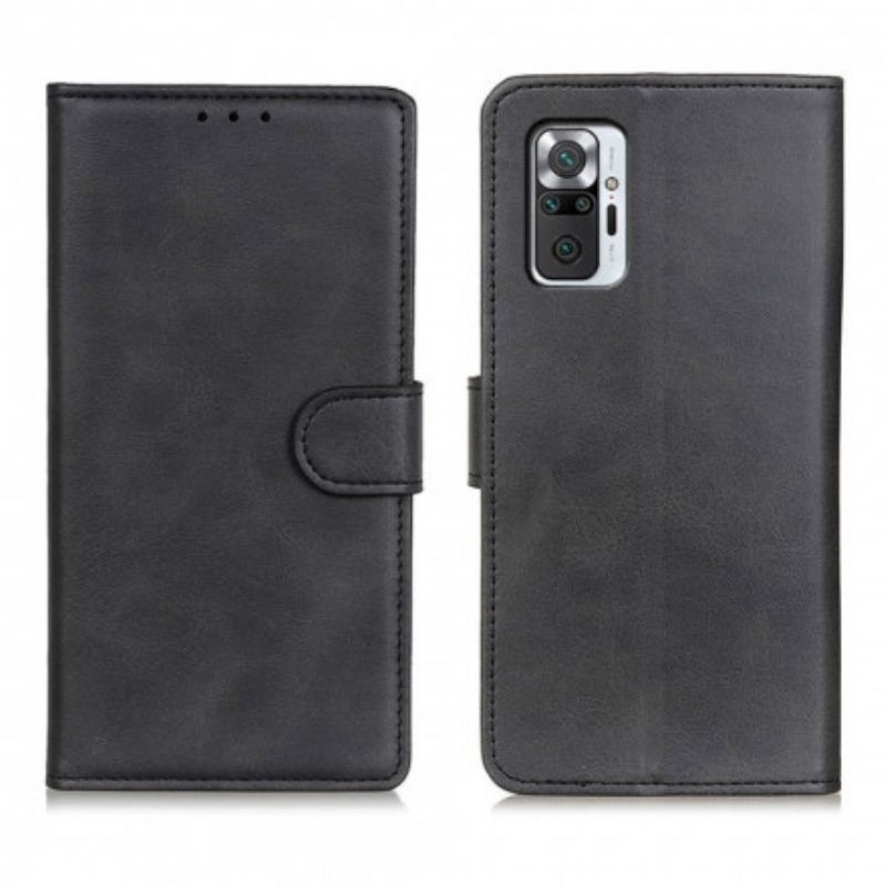 Capa Flip Para Xiaomi Redmi Note 10 Pro Efeito De Couro Fosco Retrô