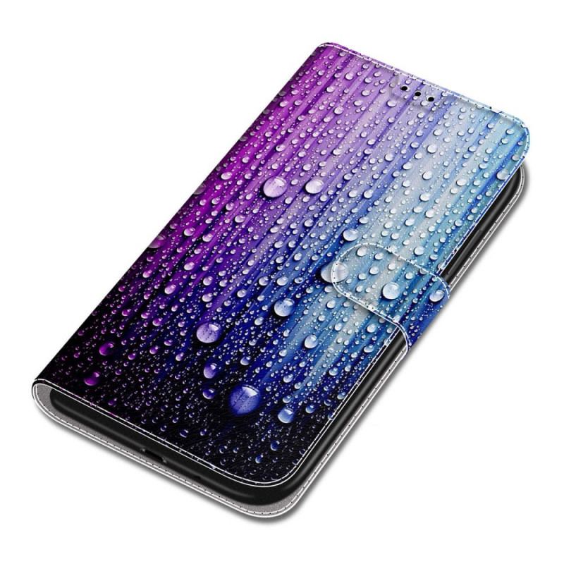 Capa Flip Para Xiaomi Redmi Note 10 Pro Gotas De Água Com Cordão