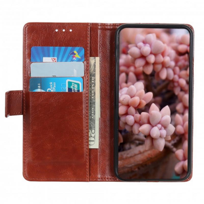 Capa Flip Para Xiaomi Redmi Note 10 Pro Rebites Vintage Estilo Couro Napa