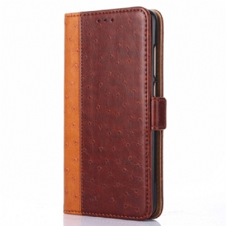 Capa Flip Para Xiaomi Redmi Note 10 Pro Textura De Pele De Avestruz Bicolor