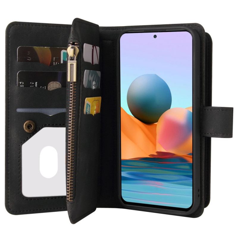 Capa Flip Para Xiaomi Redmi Note 10 Pro Titular Do Cartão Multifuncional