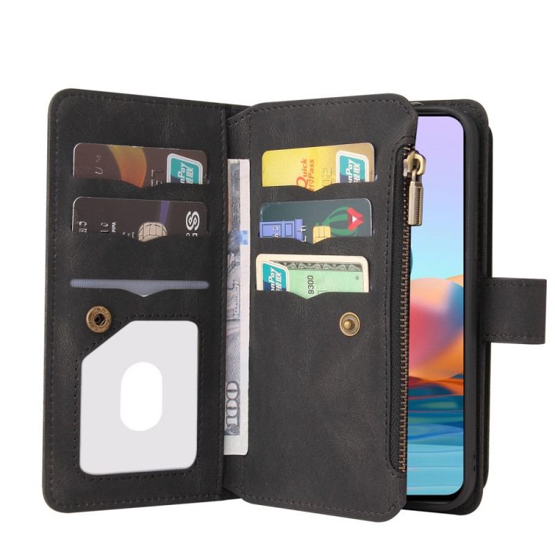 Capa Flip Para Xiaomi Redmi Note 10 Pro Titular Do Cartão Multifuncional