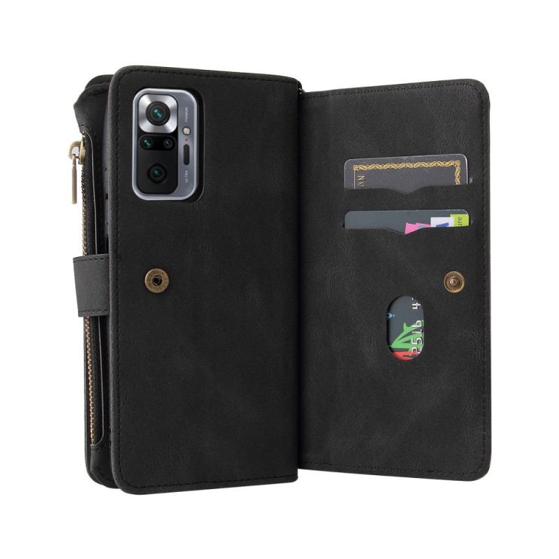 Capa Flip Para Xiaomi Redmi Note 10 Pro Titular Do Cartão Multifuncional