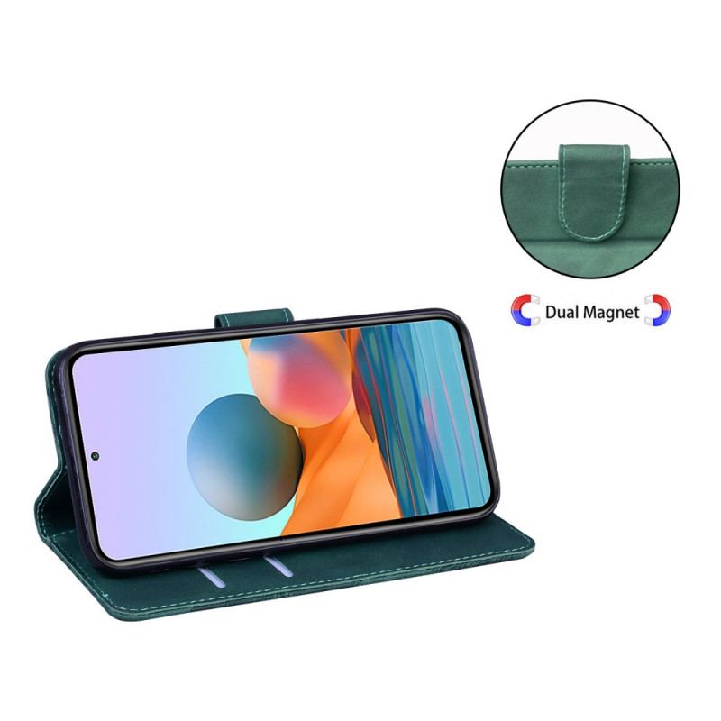 Capa Folio Para Xiaomi Redmi Note 10 Pro Borboleta Com Toque De Pele