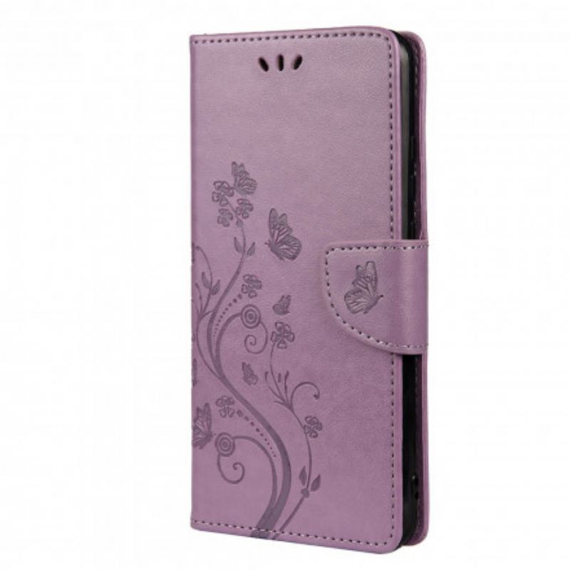 Capa Folio Para Xiaomi Redmi Note 10 Pro Borboletas E Flores