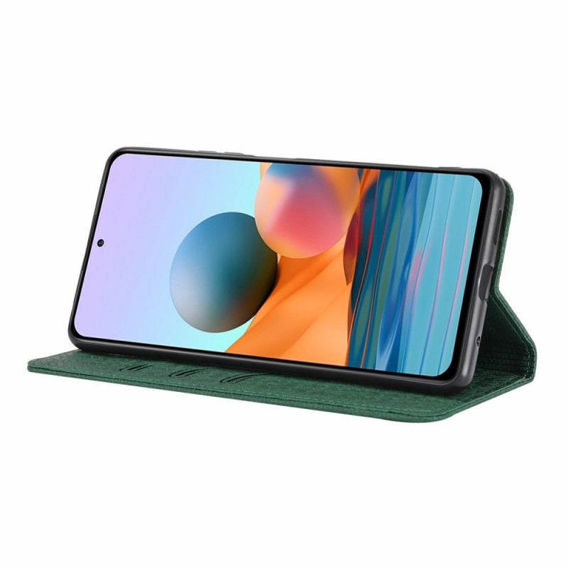 Capa Folio Para Xiaomi Redmi Note 10 Pro De Cordão Estilo De Couro Trançado Com Tiras