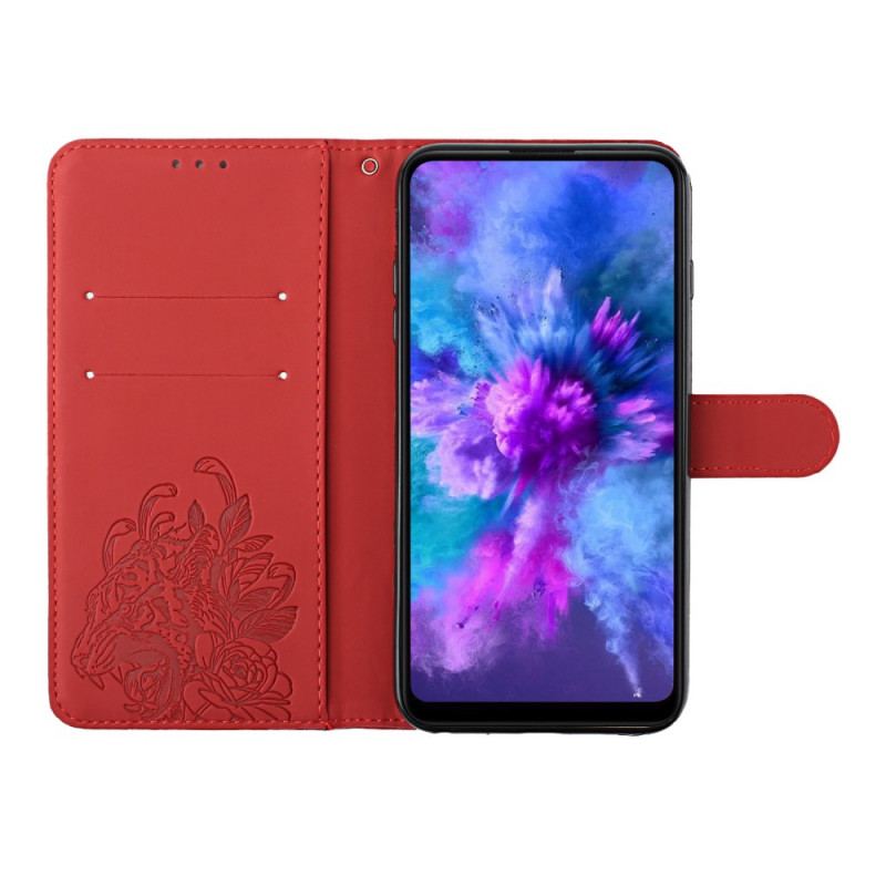 Capa Folio Para Xiaomi Redmi Note 10 Pro De Cordão Tigre Barroco Strappy