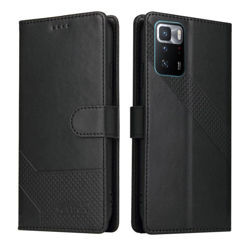 Capa Folio Para Xiaomi Redmi Note 10 Pro Efeito Couro Gq.utrobe