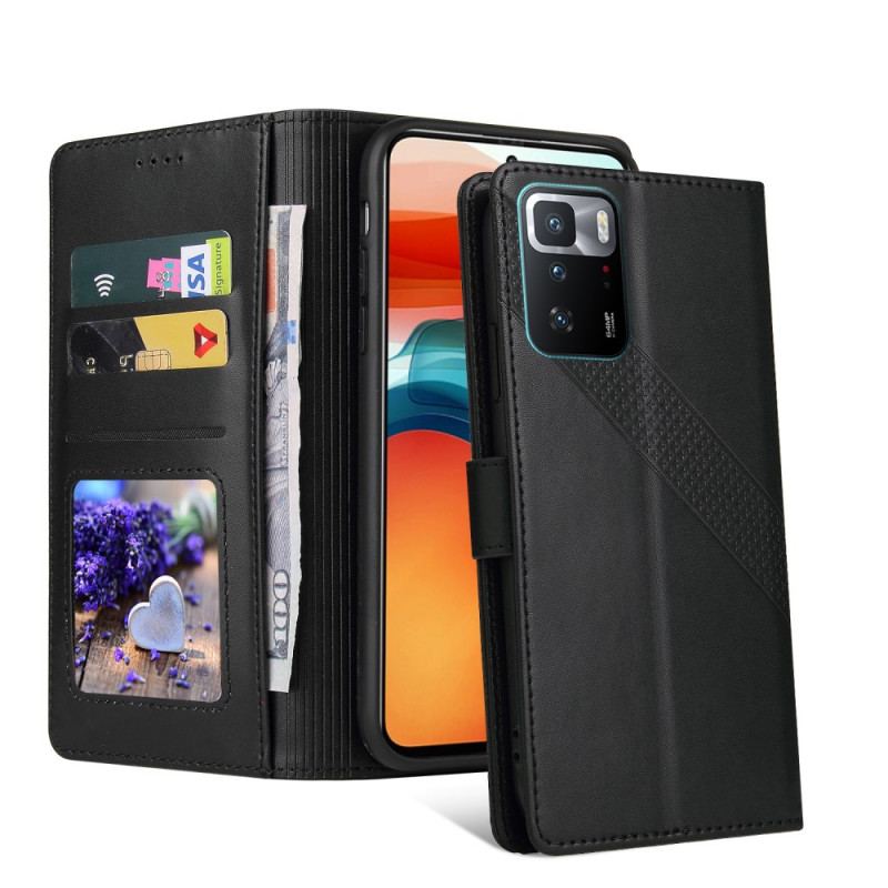 Capa Folio Para Xiaomi Redmi Note 10 Pro Efeito Couro Gq.utrobe