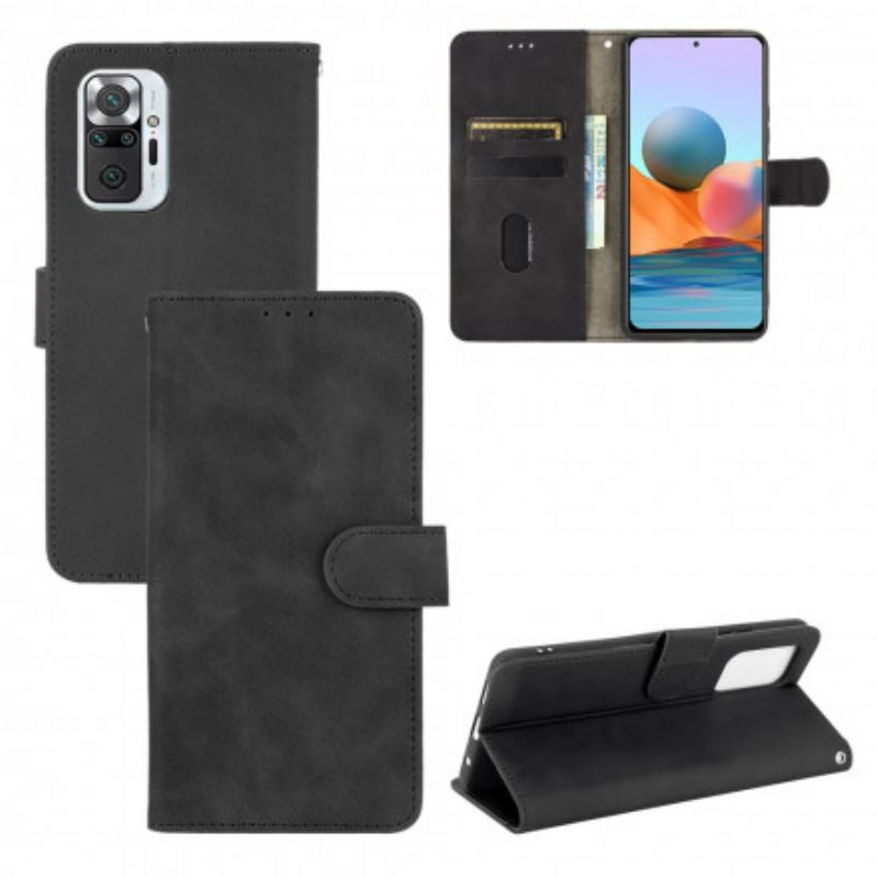 Capa Folio Para Xiaomi Redmi Note 10 Pro Efeito De Couro De Toque Suave