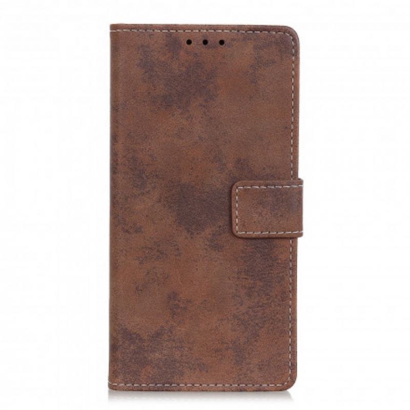 Capa Folio Para Xiaomi Redmi Note 10 Pro Efeito Couro Vintage