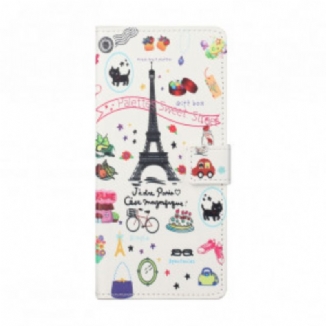 Capa Folio Para Xiaomi Redmi Note 10 Pro Eu Amo Paris