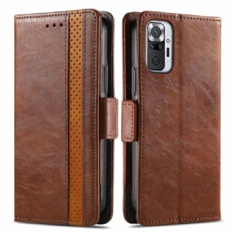 Capa Folio Para Xiaomi Redmi Note 10 Pro Fecho Duplo Bicolor