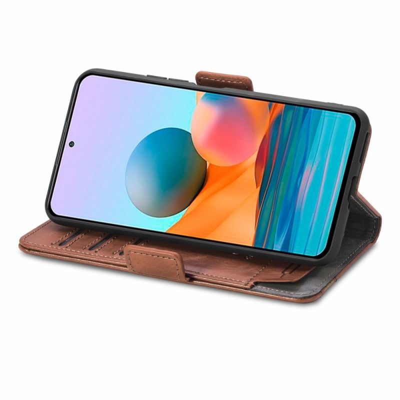 Capa Folio Para Xiaomi Redmi Note 10 Pro Fecho Duplo Bicolor