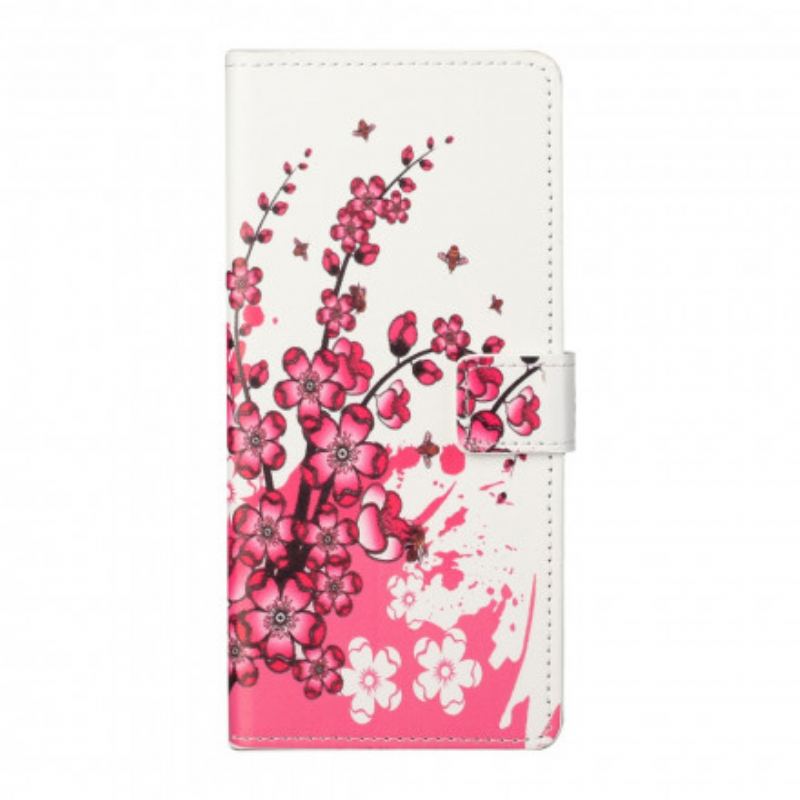 Capa Folio Para Xiaomi Redmi Note 10 Pro Flores Tropicais