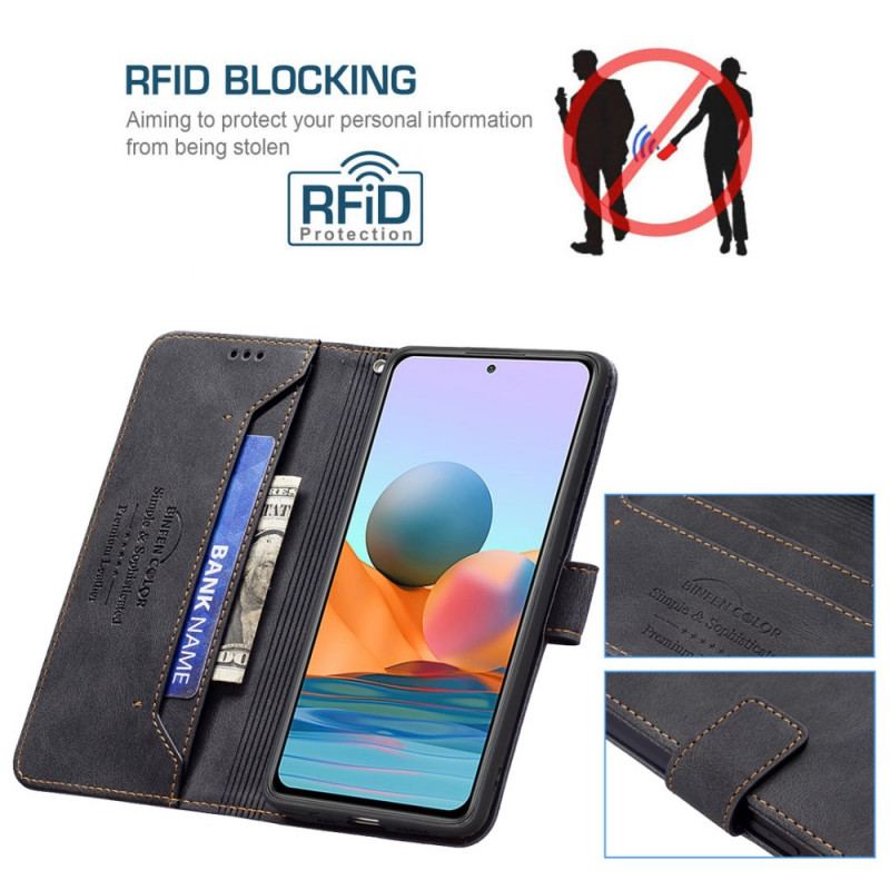 Capa Folio Para Xiaomi Redmi Note 10 Pro Rfid Binfen Cor