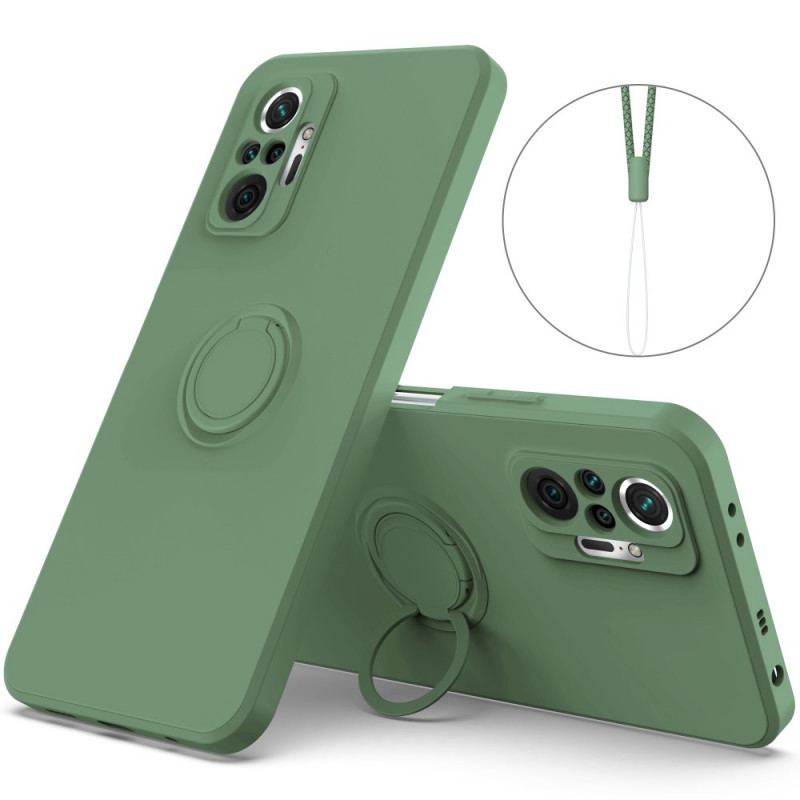 Capa Para Xiaomi Redmi Note 10 Pro Anel De Silicone Líquido E Cordão