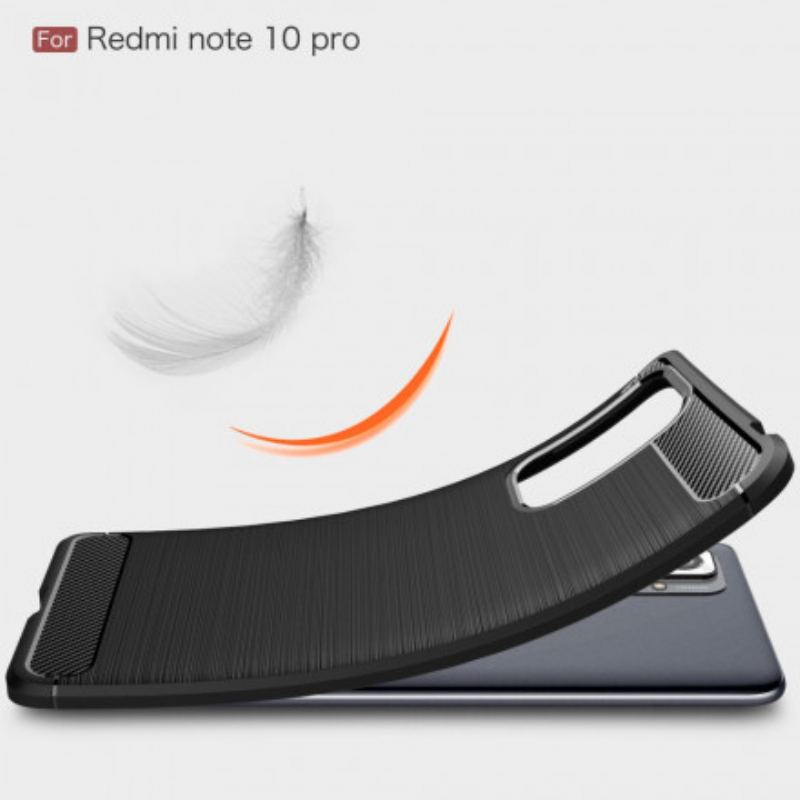 Capa Para Xiaomi Redmi Note 10 Pro Fibra De Carbono Escovada