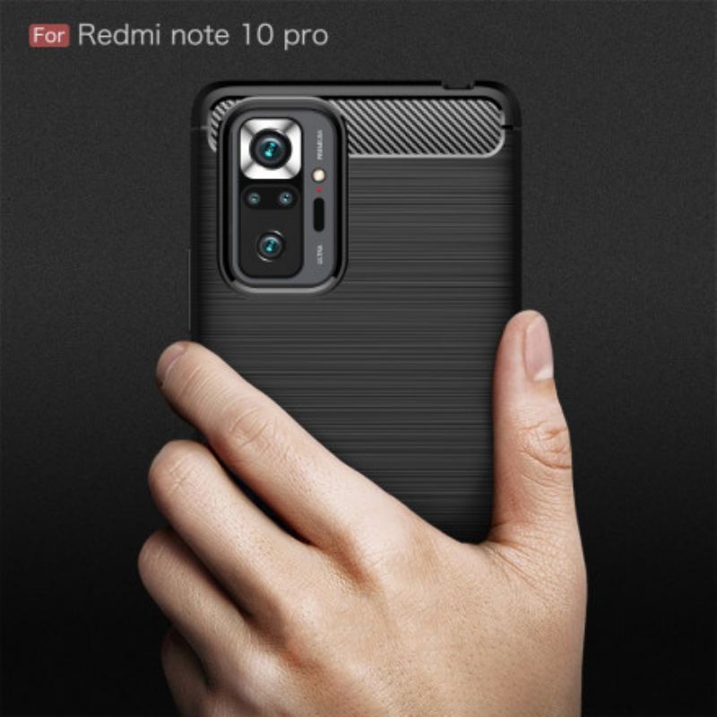 Capa Para Xiaomi Redmi Note 10 Pro Fibra De Carbono Escovada