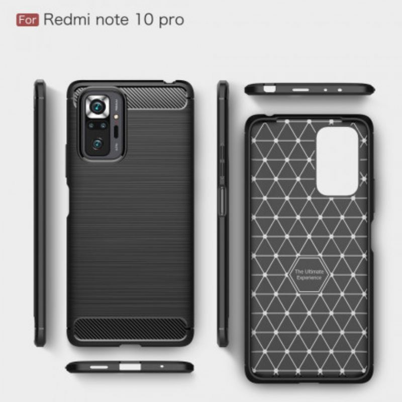 Capa Para Xiaomi Redmi Note 10 Pro Fibra De Carbono Escovada