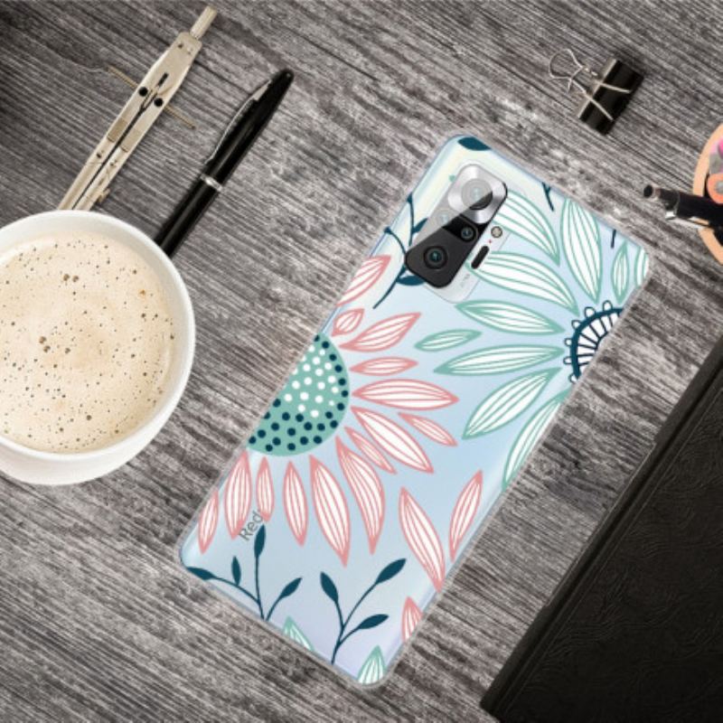 Capa Para Xiaomi Redmi Note 10 Pro Uma Flor Transparente