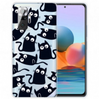 Capa Para Xiaomi Redmi Note 10 Pro Vários Gatos Pretos