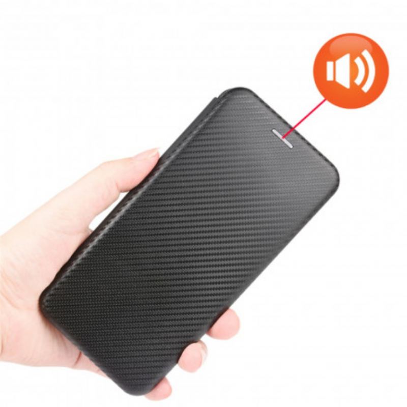 Capa De Celular Para Xiaomi Mi 11 Pro Flip Fibra De Carbono Com Anel De Suporte