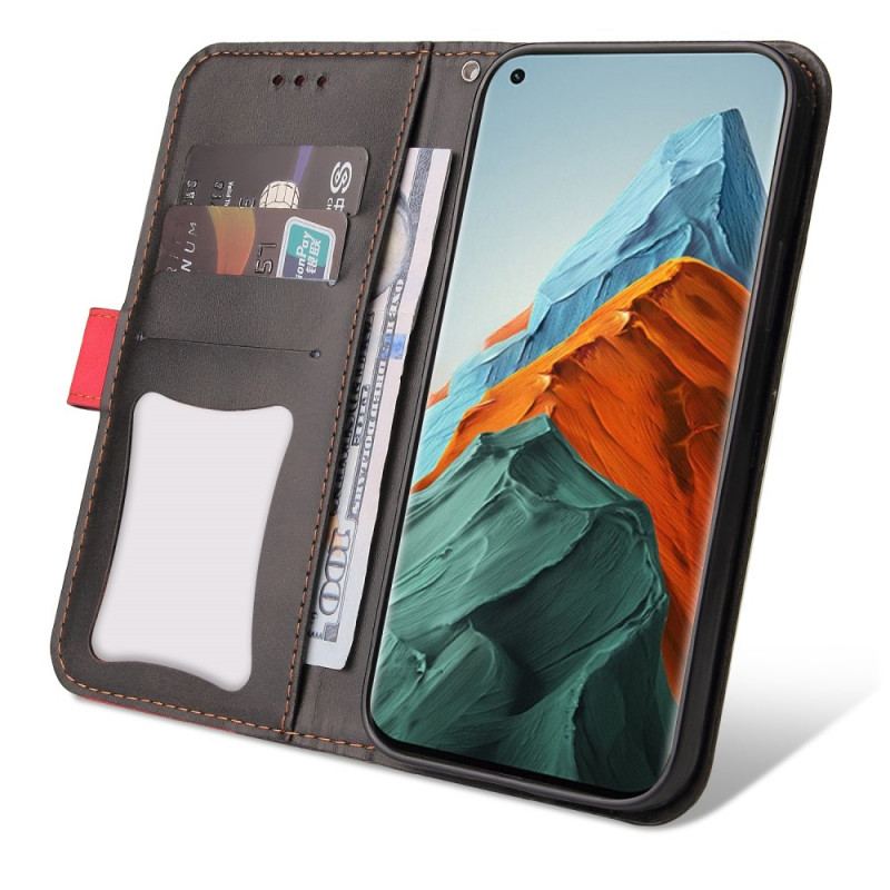 Capa De Couro Para Xiaomi Mi 11 Pro Dois Tons