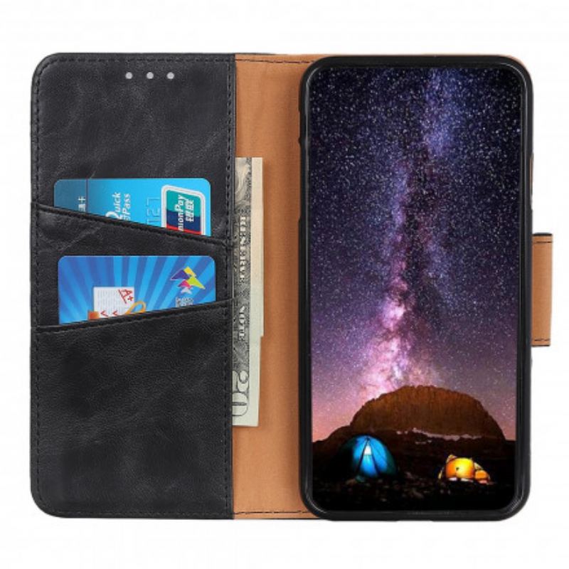 Capa Flip Para Xiaomi Mi 11 Pro Fecho Reversível De Couro Rachado