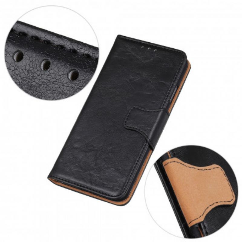 Capa Flip Para Xiaomi Mi 11 Pro Fecho Reversível De Couro Rachado